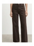 SHIN Kahverengi Yüksek Bel Wide Leg Jean