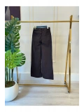 SHIN Kahverengi Yüksek Bel Wide Leg Jean