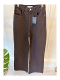 SHIN Kahverengi Yüksek Bel Wide Leg Jean
