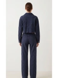 SHIN Kapitone Desenli Denim Takım – Lacivert
