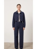 SHIN Kapitone Desenli Denim Takım – Lacivert