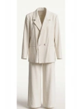 SHIN Minimal Krem Blazer & Pantolon Takım