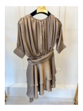 SHIN Drapeli Şifon Mini Elbise – Siyah