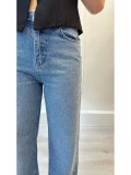 Taş Detaylı Wide Leg Jean Pantolon