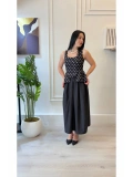 Zarif Peplum Kesim Puantiyeli Bluz