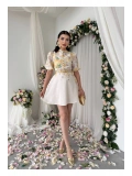 Vintage Garden Kemer Detaylı Mini Elbise