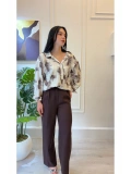 SHIN Soyut Desenli Oversize Gömlek