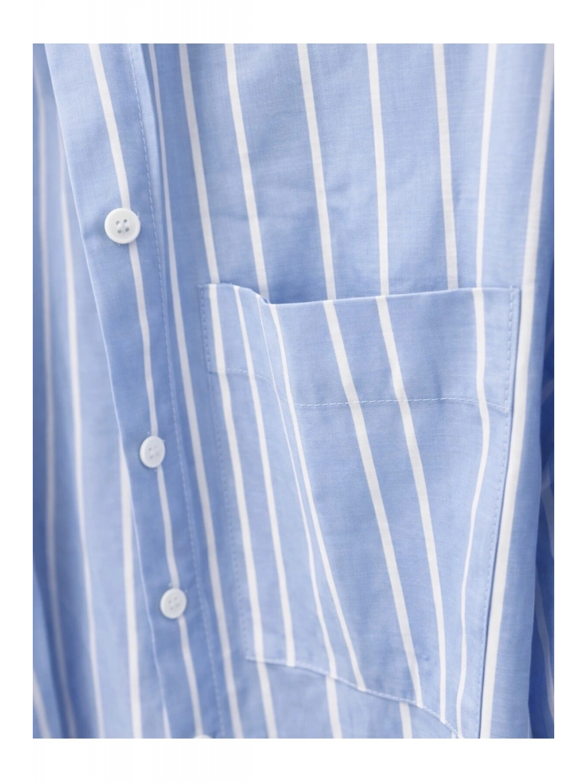 SHIN Çizgili Mavi Oversize Gömlek – Casual Fit