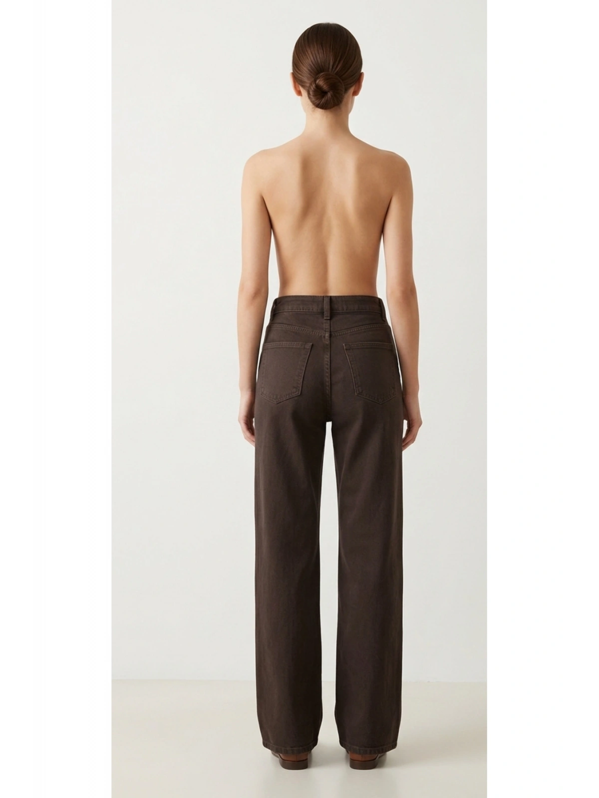 SHIN Kahverengi Wide Leg Jean