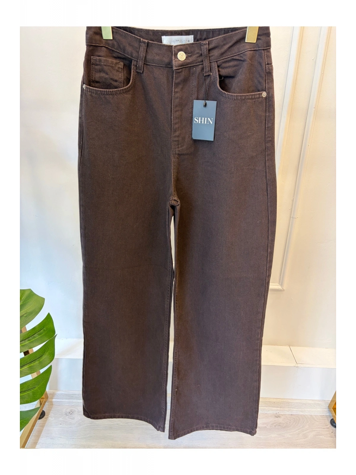 SHIN Kahverengi Wide Leg Jean