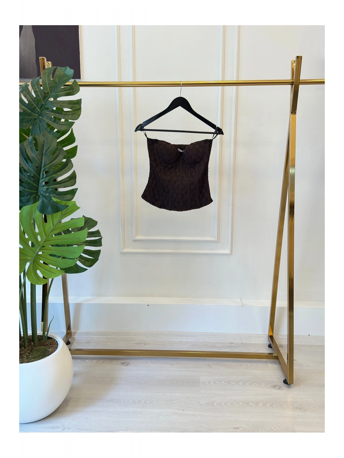 SHIN Dantel Detaylı Straplez Bustiyer Top