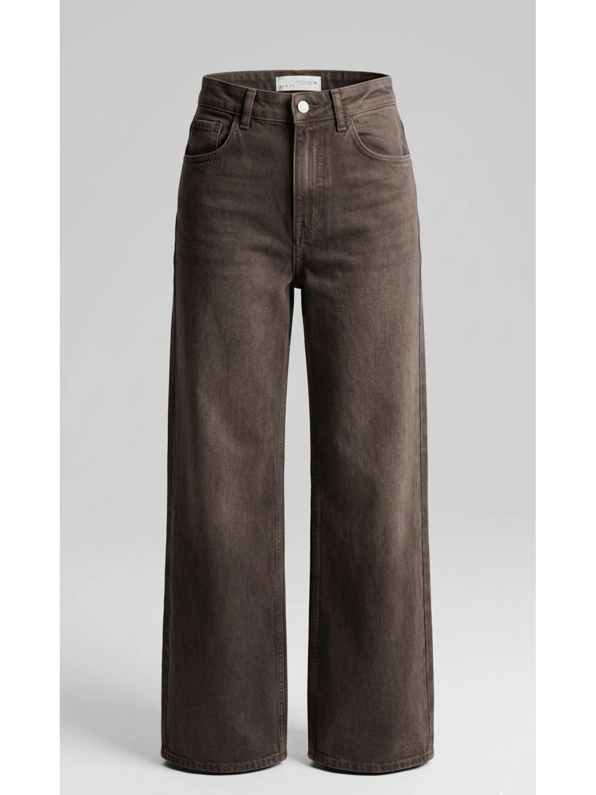 SHIN Kahverengi Yüksek Bel Wide Leg Jean