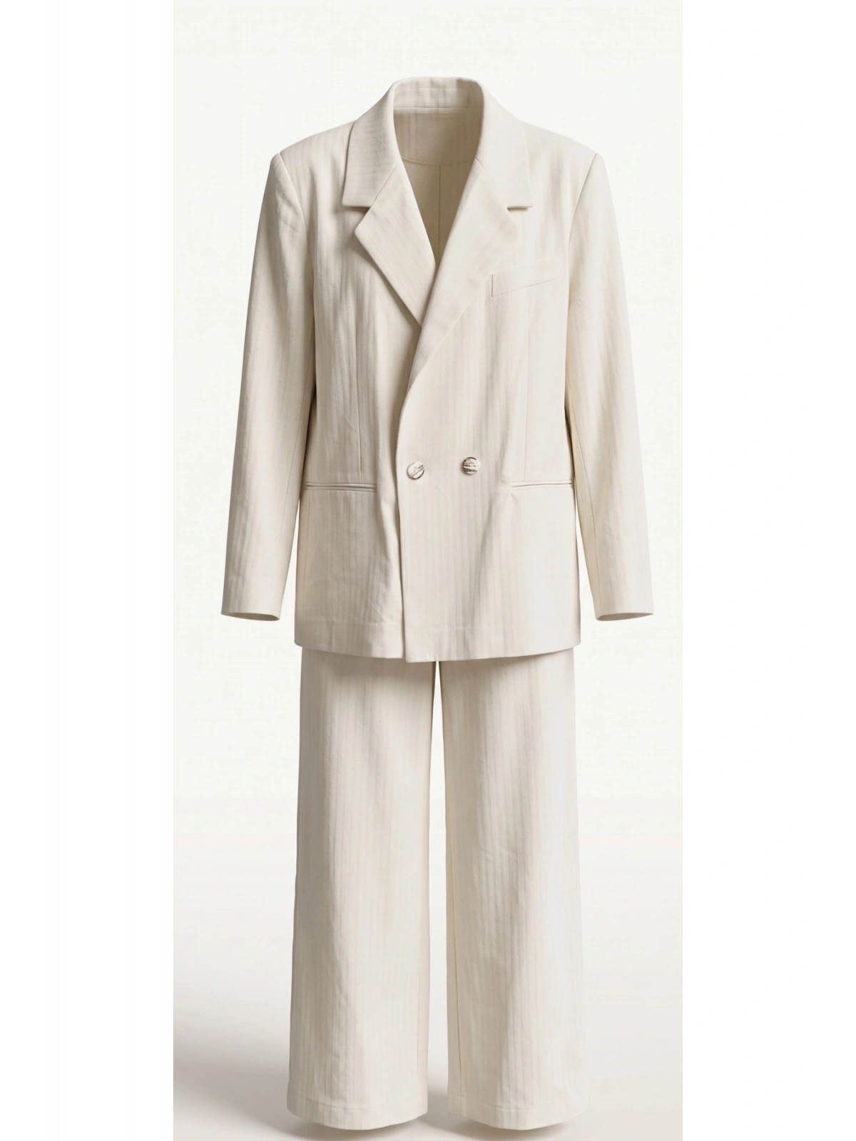 SHIN Minimal Krem Blazer & Pantolon Takım