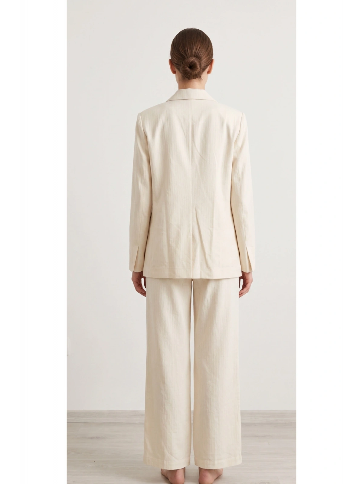 SHIN Minimal Krem Blazer & Pantolon Takım