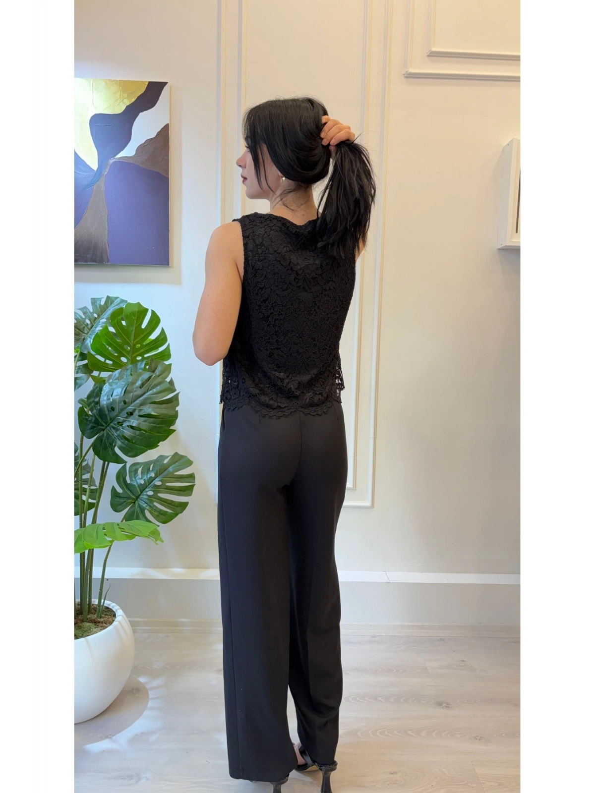 SHIN Astarlı Dantel Atlet Bluz