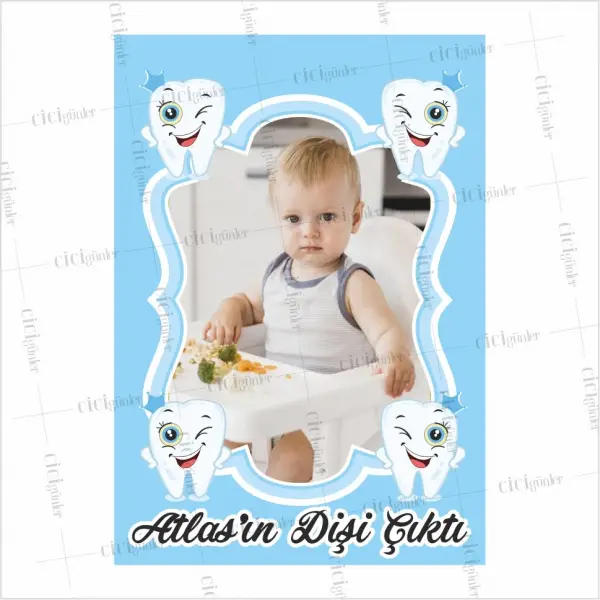 Diş Buğdayı Afişi Mavi Zemin Resimli Konsept