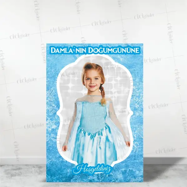 Kız Çocuk Doğum Günü Parti Pano Soft Zeminli (30x40 Ebat)