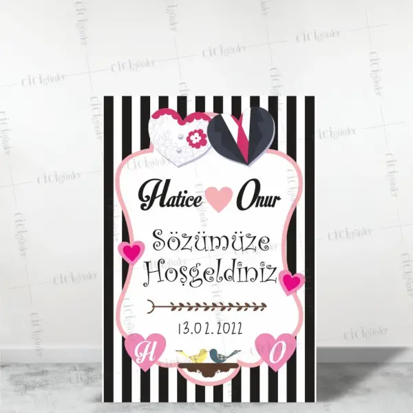 Söz Nişan Düğün Karşılama Pano Gelin Damat Konsept