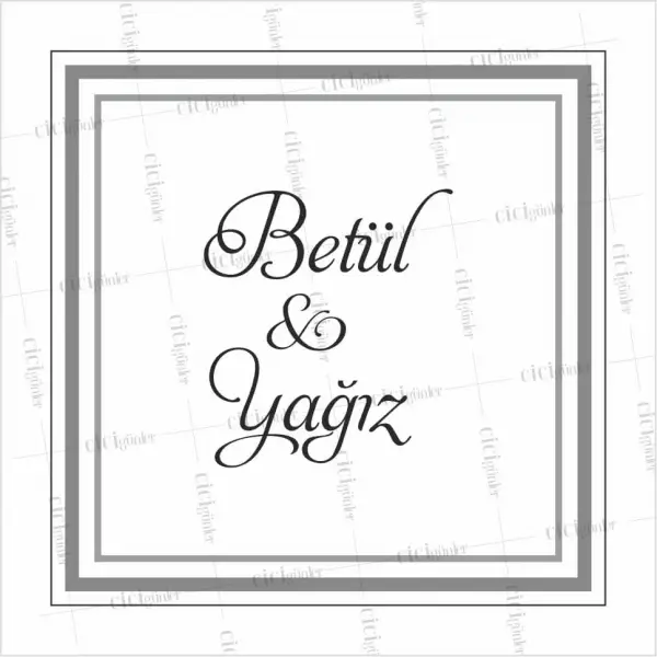 Söz Nişan Kına Düğün Dans Pist Kaplama Yer Afişi Beyaz Zemin Gri Çerçeve Tema