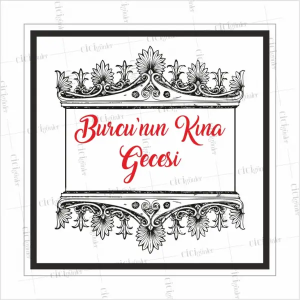 Söz Nişan Kına Düğün Dans Pist Yer Kaplama Afişi Beyaz Zemin Vintage Çerçeve