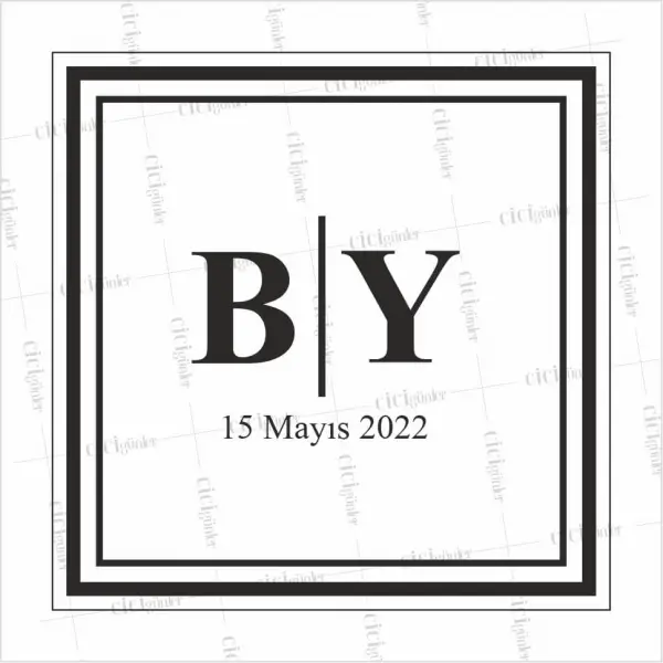 Söz Nişan Kına Düğün Dans Pisti Kaplama Yer Afişi Beyaz Zemin Baş Harfler Konsept