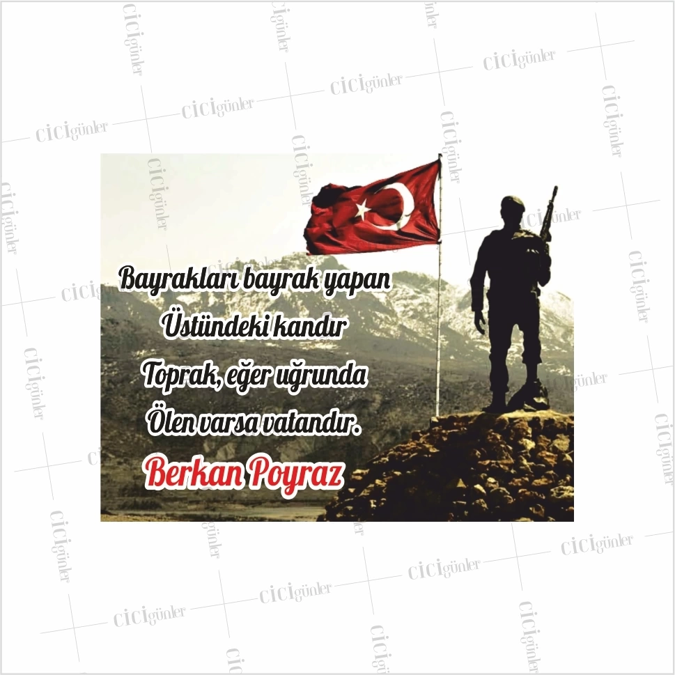 Asker Hatıra Magneti Türk Bayrak Manzara Temalı