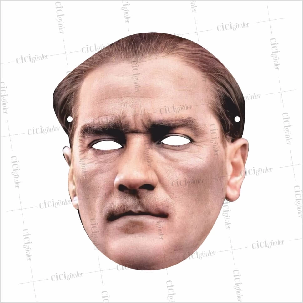 Atatürk Karton Yüz Maskesi Lastikli