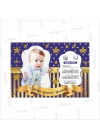 1 Yaş Doğumgünü Afişi Erkek Bebek Nazar Ayetli Lacivert Gold Renk