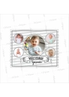 1 Yaş Doğumgünü Magneti Erkek Bebek Gri Beyaz Zeminli 5li Resim Temalı