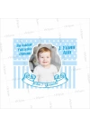 1 Yaş Doğumgünü Magneti Erkek Bebek Resimli Mavi Beyaz Renk
