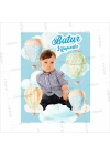 1 Yaş Doğumgünü Magneti Erkek Bebek Uçan Balon Temalı