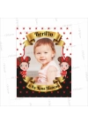 6Ay Bebek Kına Magnet Resimli Yıldız Puantiye Zeminli Sevimli Kız Bebekler Temalı