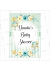 Baby Shower Afiş Mint Yeşili Temalı Çiçek Konsept