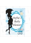 Baby Shower Afişi Mavi Zeminli Sevimli Ayıcık Bebek Araba Tema