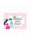 Baby Shower Afişi Pembe Puantiye Zemin Anne Baba Temalı