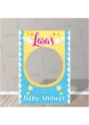 Baby Shower Hatıra Çerçevesi Mavi Puantiye Zeminli