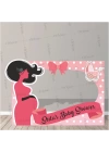 Baby Shower Hatıra Çerçevesi Pembe Kostüm Hamile Anne Tema