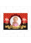 Bebek 6Ay Kınası Afişi Resimli Kırmızı Siyah Konsept Bindallı Bebek Detaylı