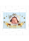 Bebek Mevlüt Afişi Resimli Mavi Gold Renk Yıldız Temalı