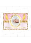 Bebek Mevlüt Afişi Resimli Pembe Gold Renk Melek Temalı