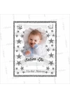 Bebek Mevlüt Hatırası Magneti Erkek Bebek Gri Beyaz Zemin Sim Yıldız Konsept