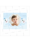 Diş Parti Afişi Erkek Bebek Bebe Mavisi Renk Sevimli Dişler Temalı