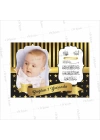 Erkek Bebek 1 Yaş Doğumgünü Afişi Gold Siyah Renk Nazar Ayet Temalı
