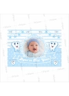 Erkek Bebek Diş Parti Afişi Resimli Mavi Beyaz Renk