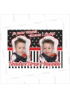 Erkek Bebek İkiz Çocuklar Doğumgünü Afişi Siyah Beyaz Kırmızı Renk Konsept