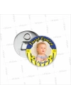 Erkek Bebek Resimli 1 Yaş Doğumgünü Açacak Magneti Sarı Lacivert Renk Konsept