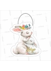Hoş Geldin Bebek Hastane Odası Kapı Süsü Sevimli Anne Yavru Tavşan Tema