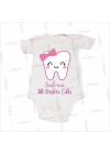 Kız Bebek Diş Zıbın Tasarımı Sevimli Gülen Diş Tema