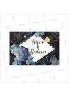 Mermer Zeminli Mavi Çiçek Konsept Söz Nişan Nikah Düğün Amerikan Servis Kağıtı