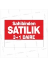 Sahibinden Satılık 3+1 Daire Afişi Kırmızı Beyaz Renk